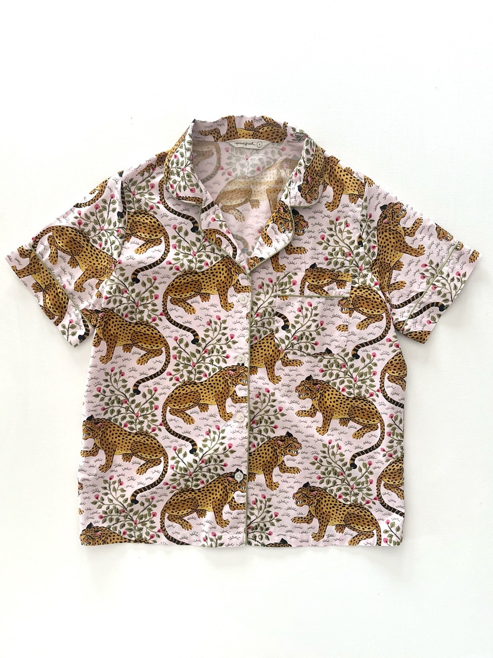 Printfresh Organic Cotton PJ Top in Blush Bagheera Size Small